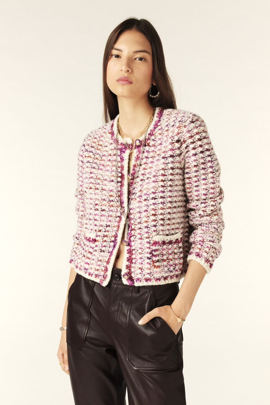 Ba&sh Ecru Beloni Knit Cardigan