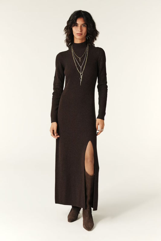 Ba&sh Chocolate Armia Knit Dress