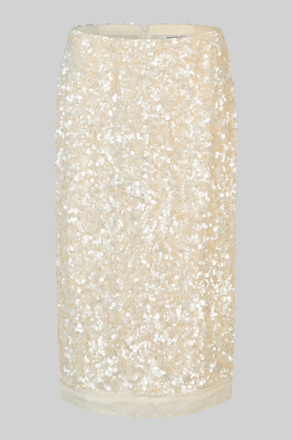 Second Female Tofu Shiny Pencil Skirt