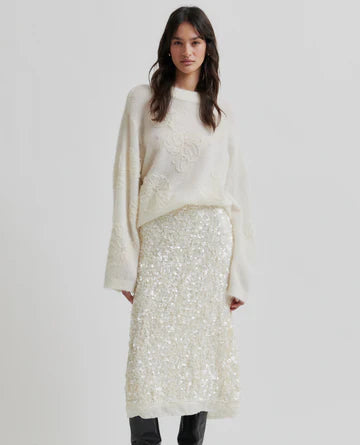 Second Female Tofu Shiny Pencil Skirt