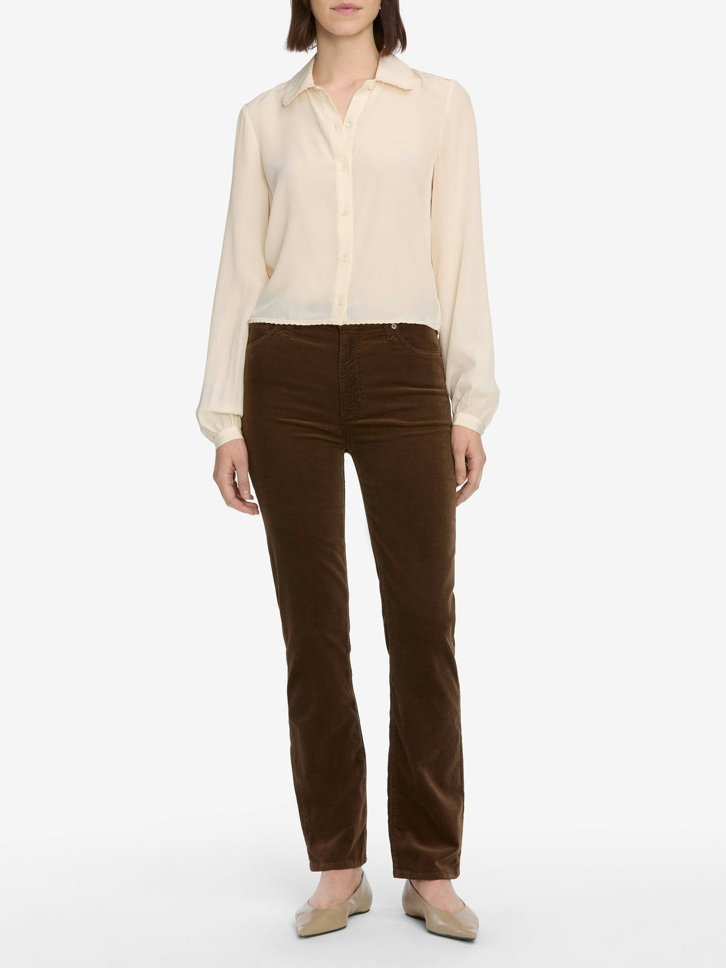 Frame Le Sleek Straight Corduroy - Bitter Chocolate