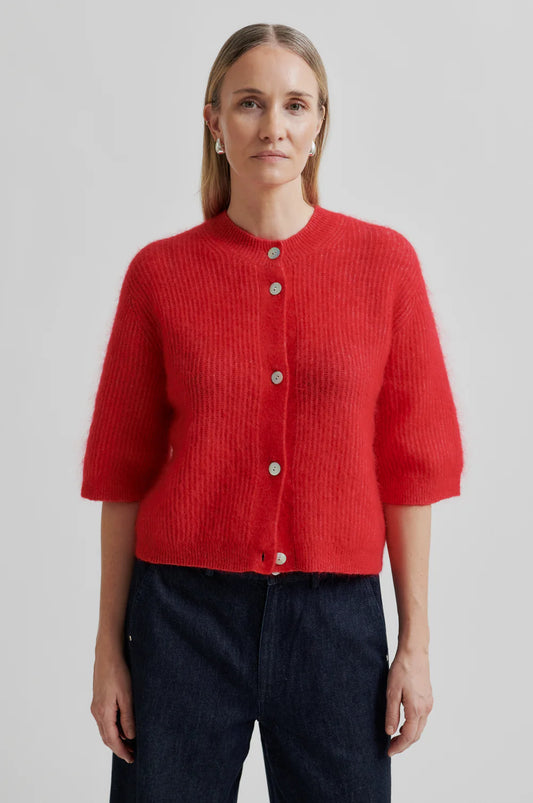 Second Female Goji Berry Andrea Rib Cardigan