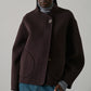 Soeur Eggplant Windsor Double Face Wool Jacket