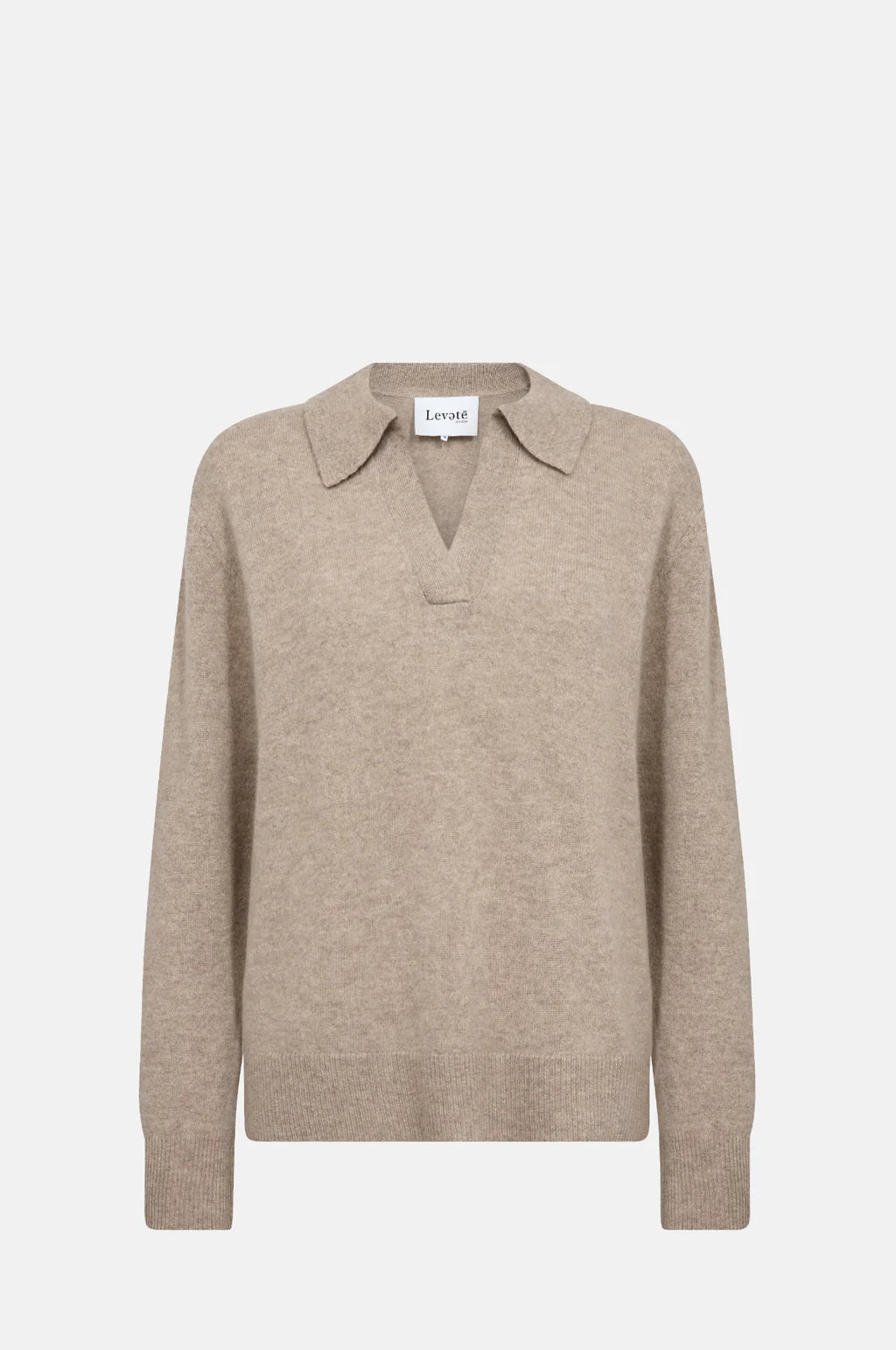 Levete Room Dark Sand Eloise 5 V Collar Cashmere Knit