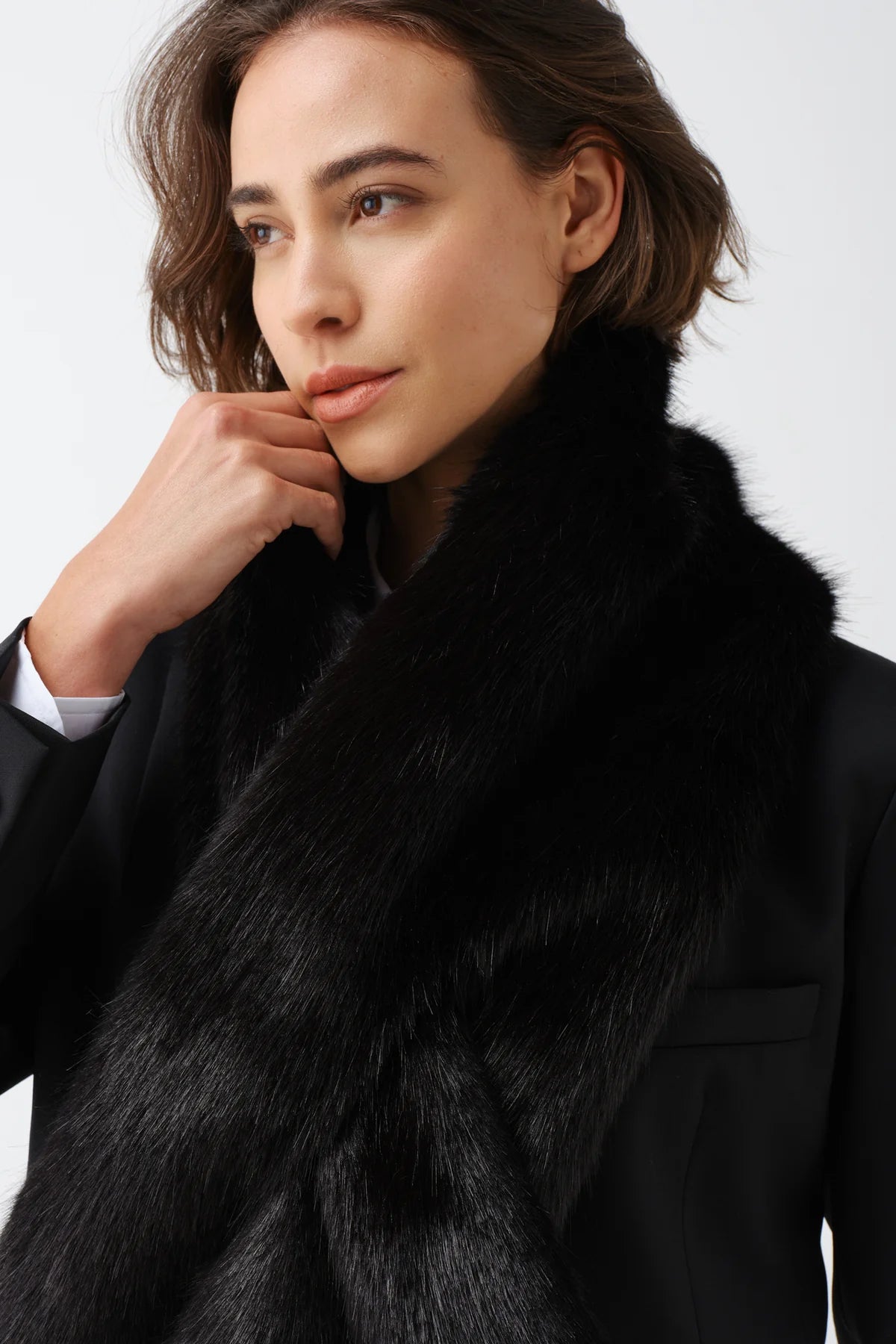 Helen Moore Black Luxe Faur Fur Scarf