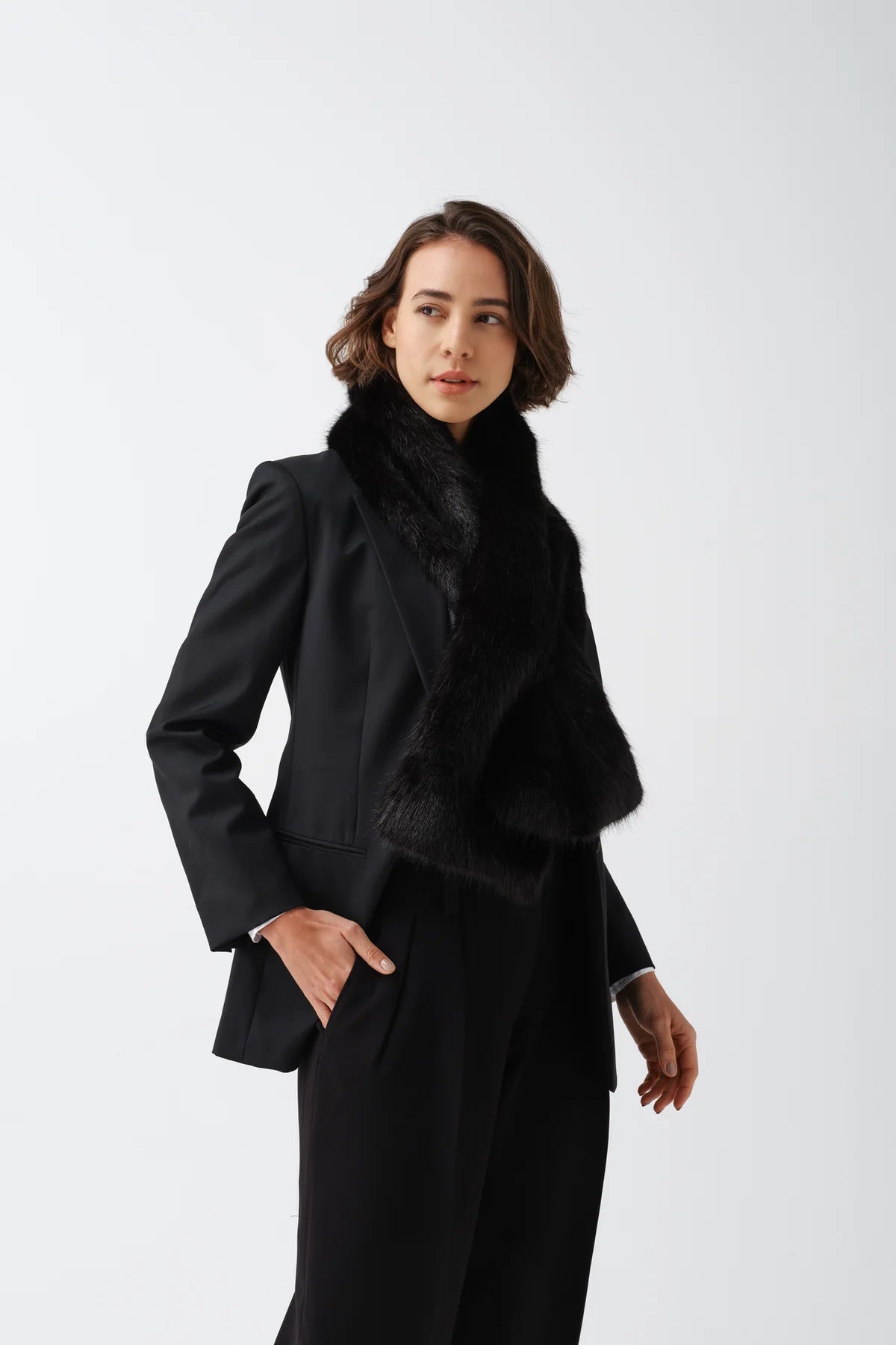 Helen Moore Black Luxe Faur Fur Scarf