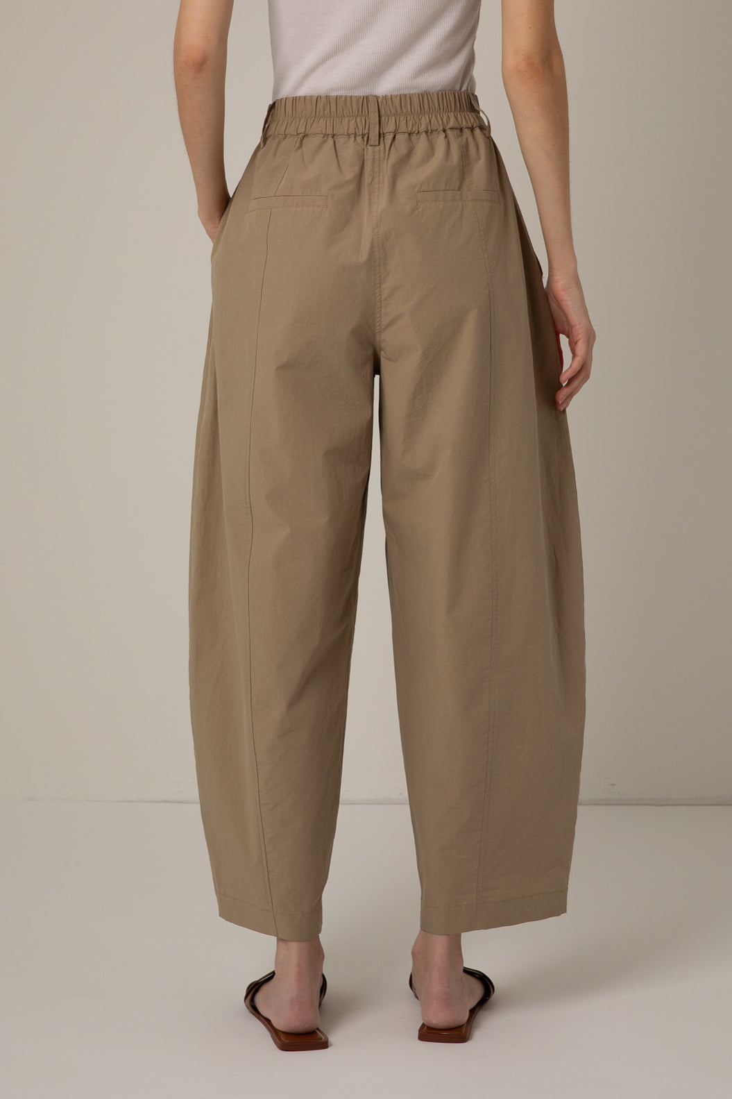 Vivere Sand Thea Barrel Leg Trouser