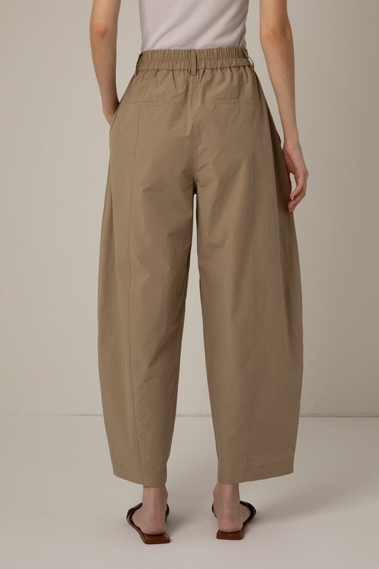 Vivere Sand Thea Barrel Leg Trouser