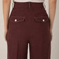 Vivere Burgundy Nina Linen Trousers