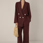 Vivere Burgundy Nina Linen Trousers